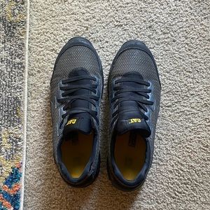 Slip resistant, steel toed work shoes